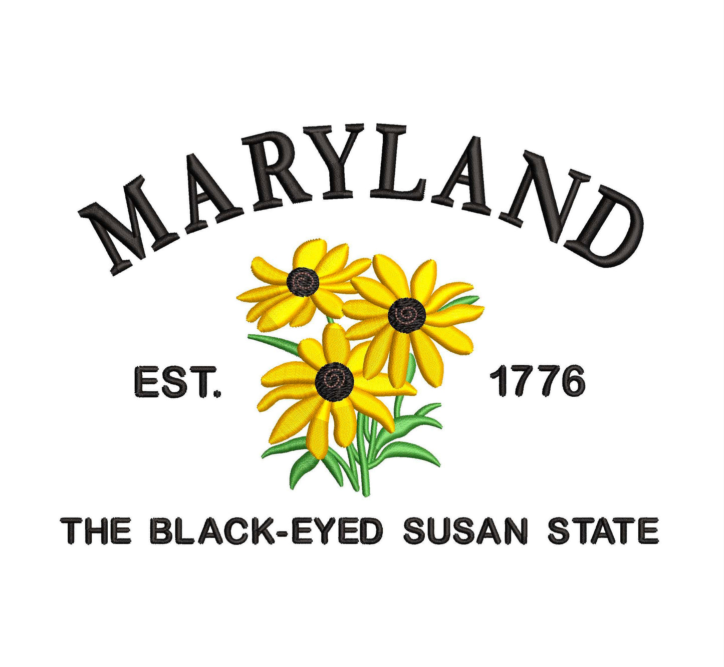 Maryland State Machine Embroidery File | 6 Sizes