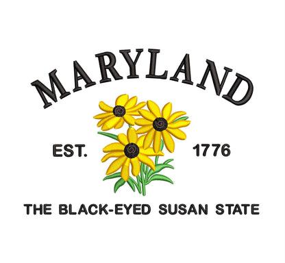 Maryland State Machine Embroidery File | 6 Sizes