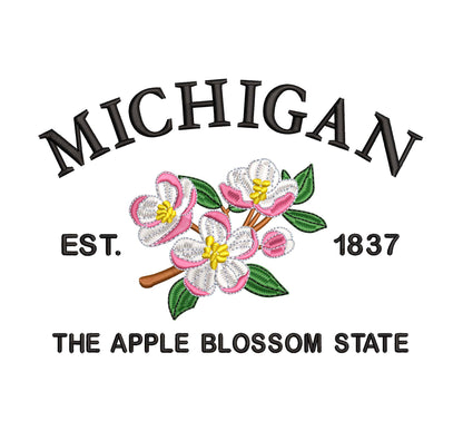 Michigan State Machine Embroidery File | 6 Sizes