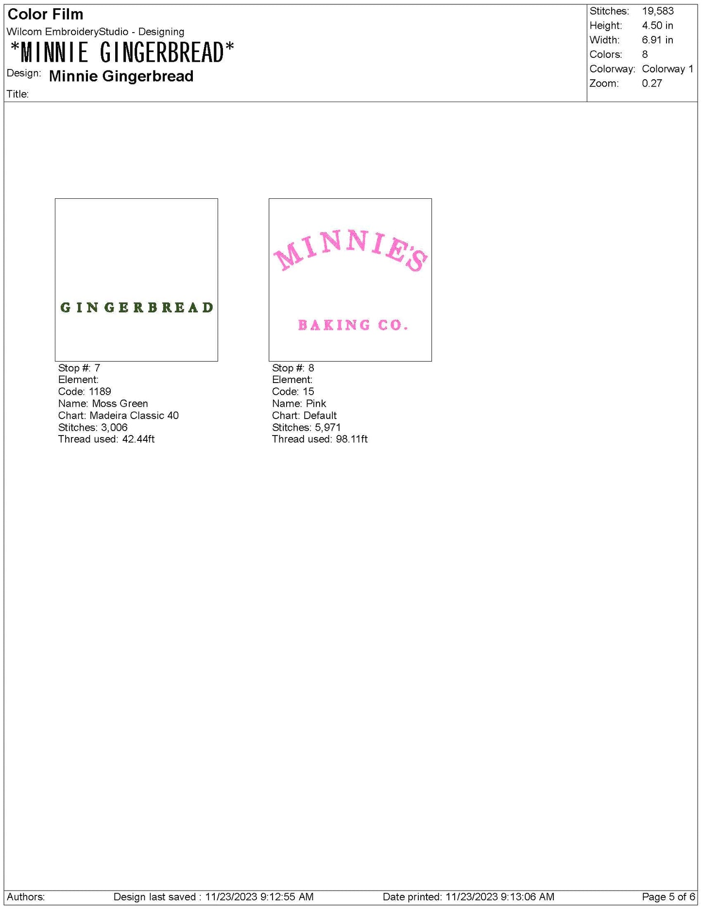 Mouse Gingerbread Baking Co. Christmas Machine Embroidery File | 4 Sizes