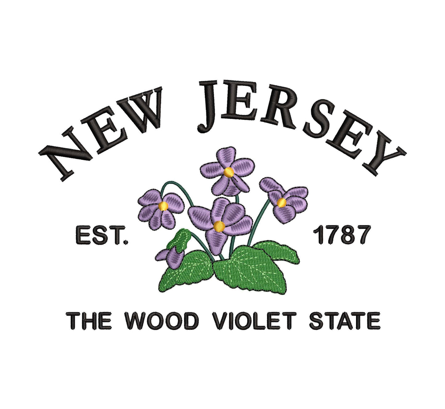 New Jersey State Machine Embroidery File | 6 Sizes