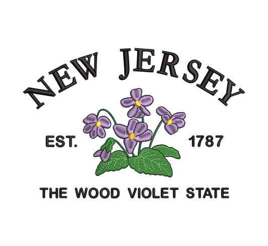 New Jersey State Machine Embroidery File | 6 Sizes