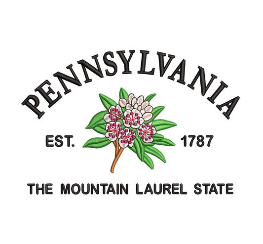 Pennsylvania State Machine Embroidery File | 6 Sizes