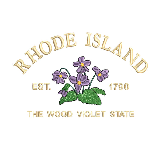 Rhode Island State Machine Embroidery File | 6 Sizes