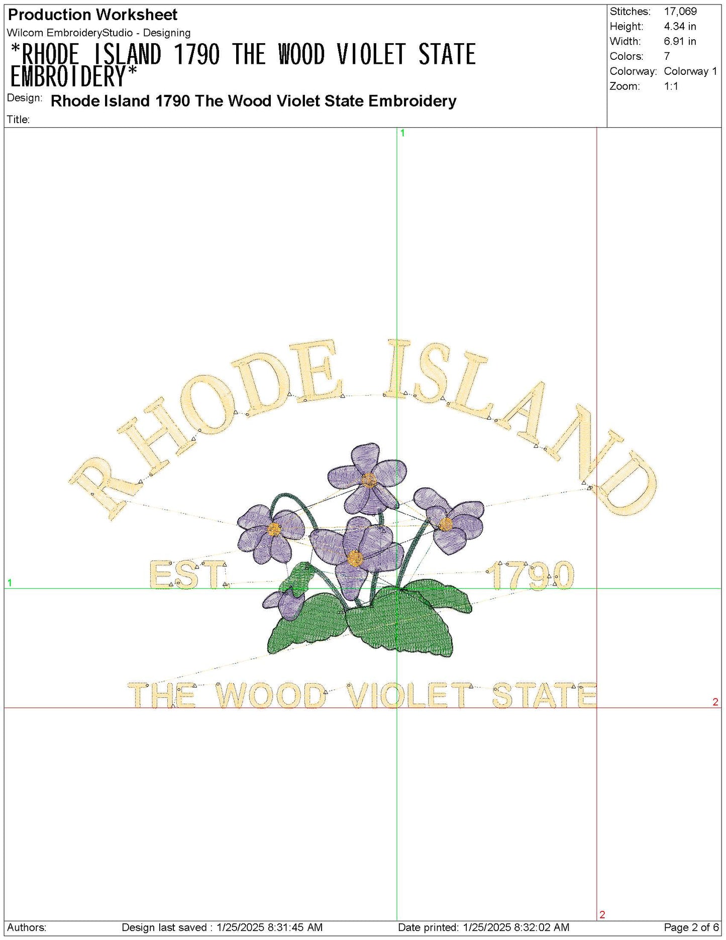 Rhode Island State Machine Embroidery File | 6 Sizes