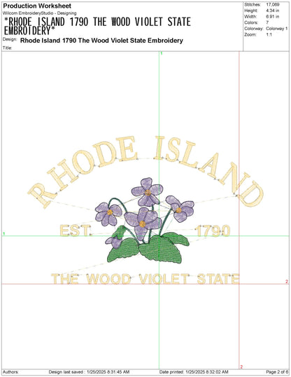 Rhode Island State Machine Embroidery File | 6 Sizes