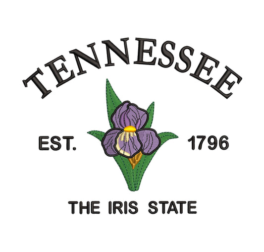 Tennessee State Machine Embroidery File | 6 Sizes