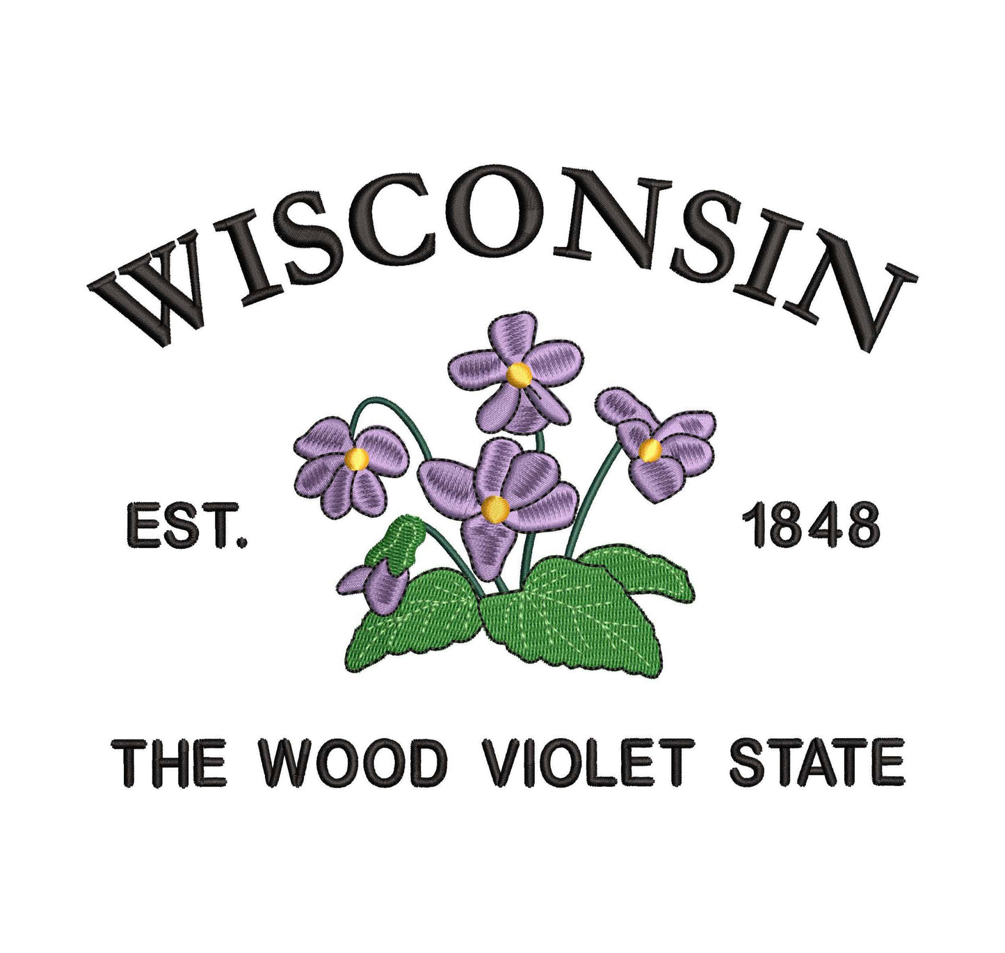 Wisconsin State Machine Embroidery File | 6 Sizes