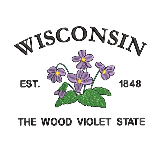 Wisconsin State Machine Embroidery File | 6 Sizes