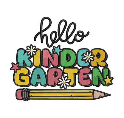 Hello Kindergarten Back to School  xxx 2.9 3.9 4.9 5.9 6.9 7.9 8.9 inches