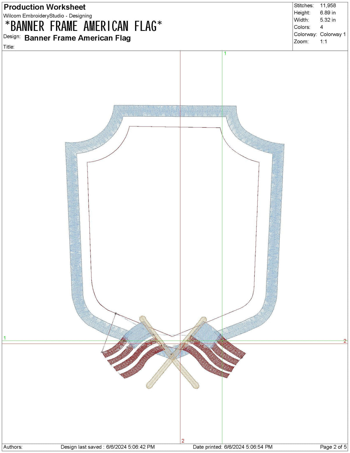 Baby Name Banner Embroidery Crest Designs: Boy Embroidery Banner Frame Design with Flags for 4th Of July Frame Banner or Wedding Crest