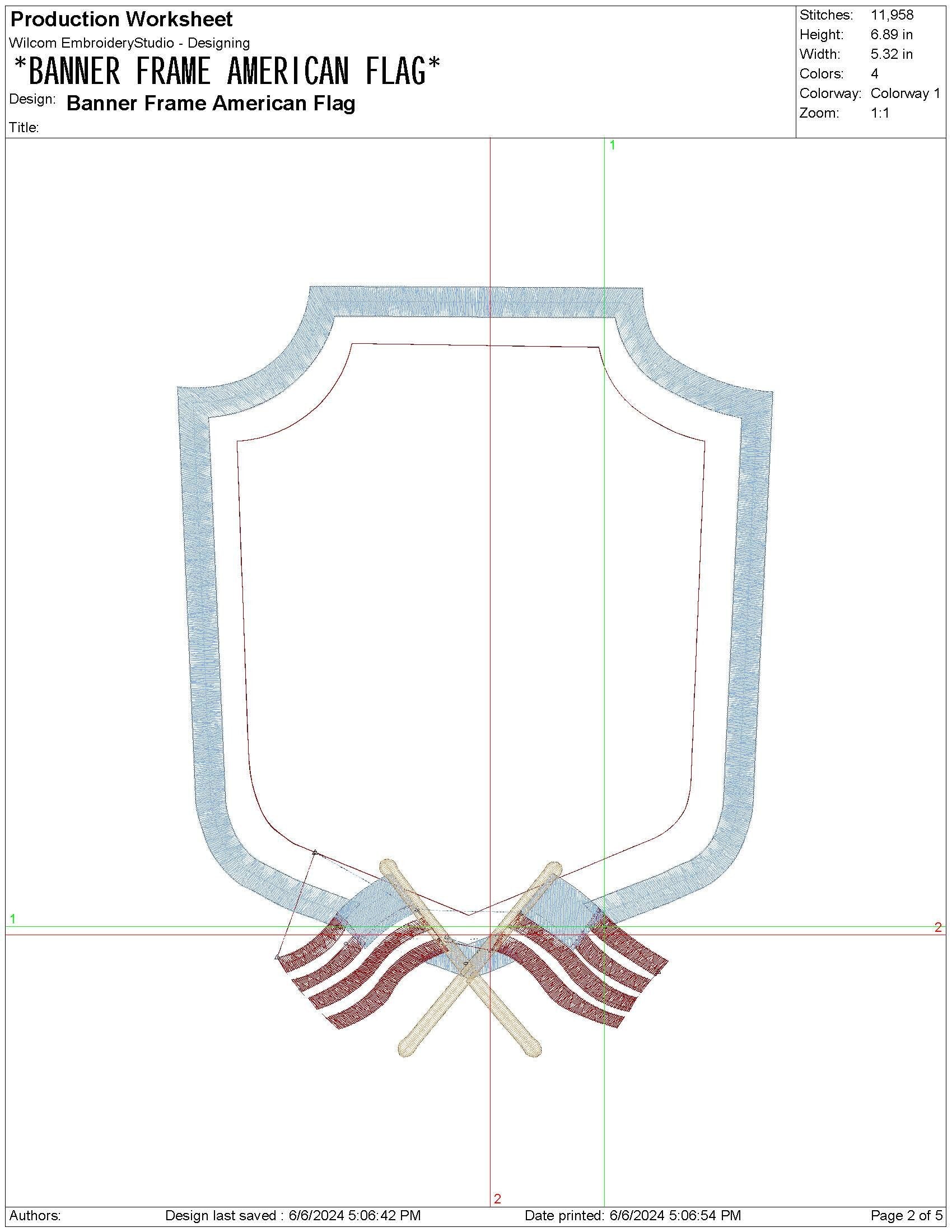 Baby Name Banner Embroidery Crest Designs: Boy Embroidery Banner Frame Design with Flags for New Years Frame Banner or Wedding Crest