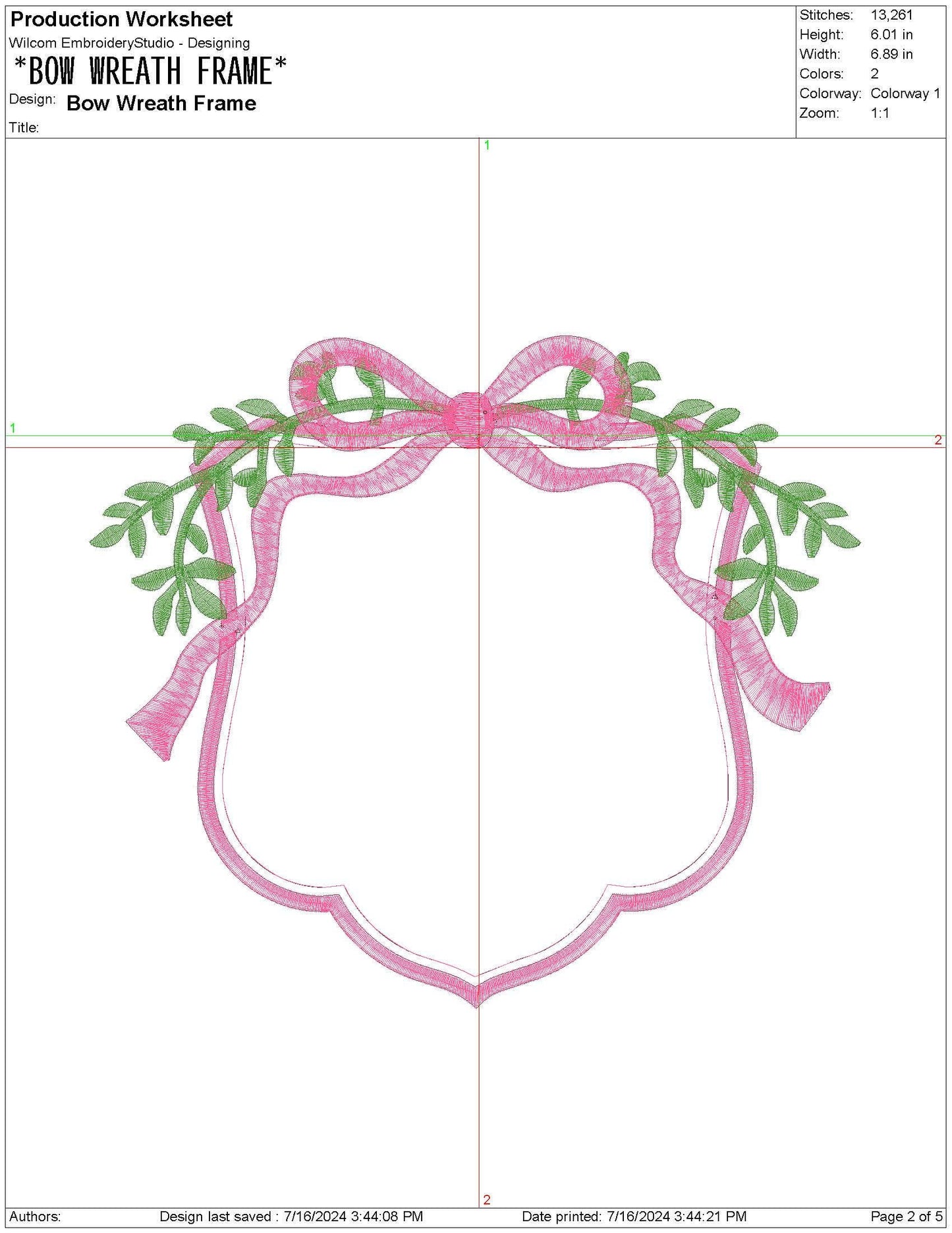 Floral Coquette Bow Wreath Frame Banner Crest