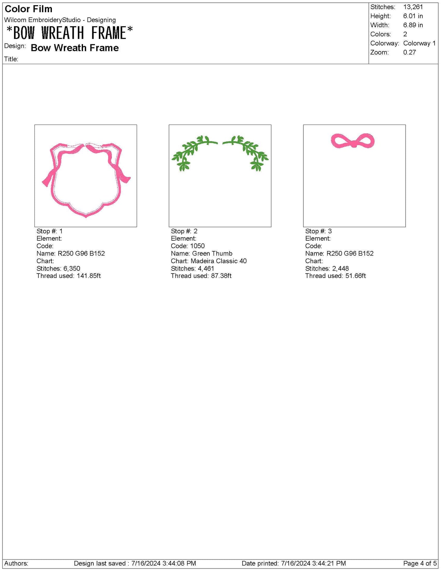 Floral Bow Wreath Crest Embroidery Design: Wedding Banner Frame Machine Embroidery File (DST, PES, JEF more) Baby Door Hanger Embroidery