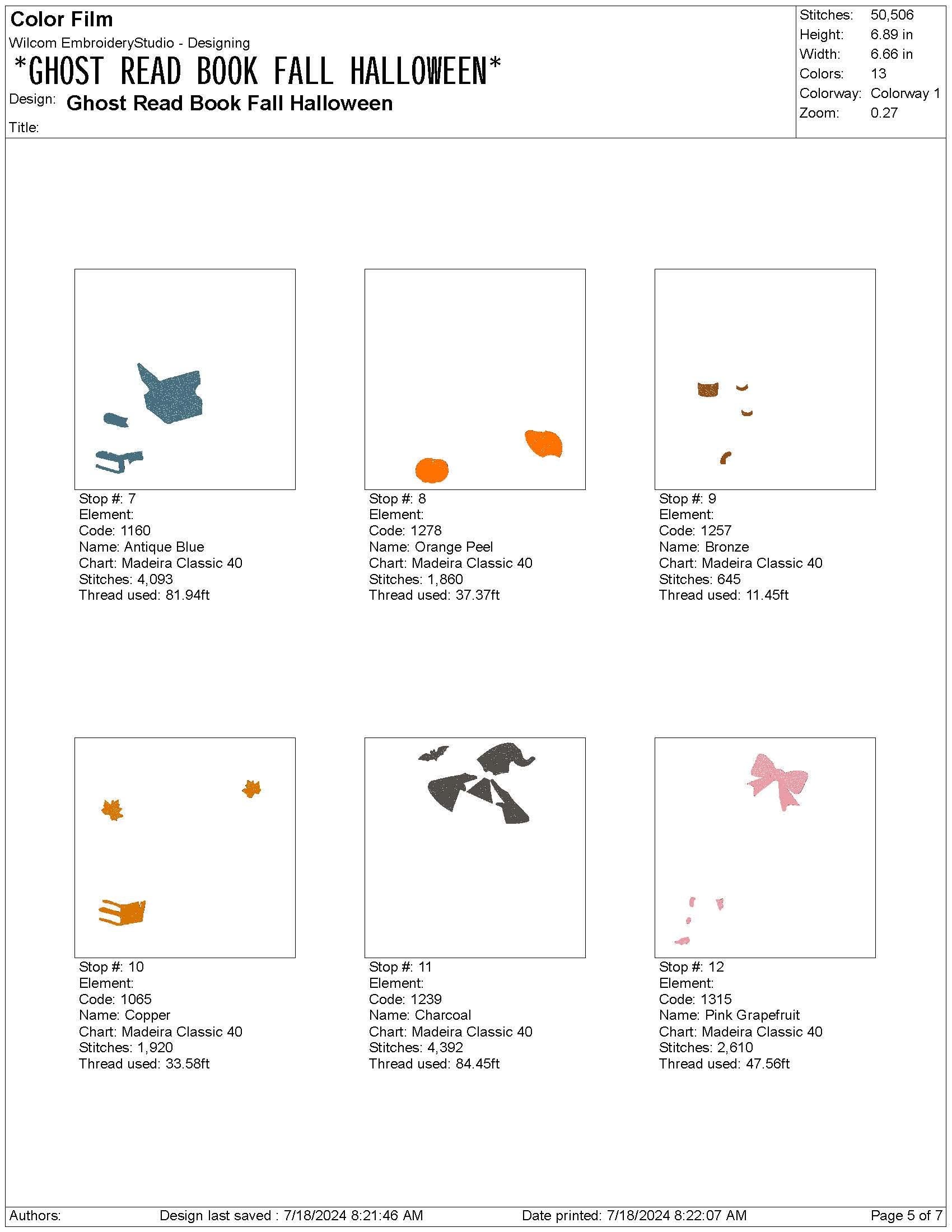 Halloween Book Embroidery Design Halloween Book Lover Machine Embroidery File PES Halloween Ghost DST Cute Embroidery File EXP Halloween Jef