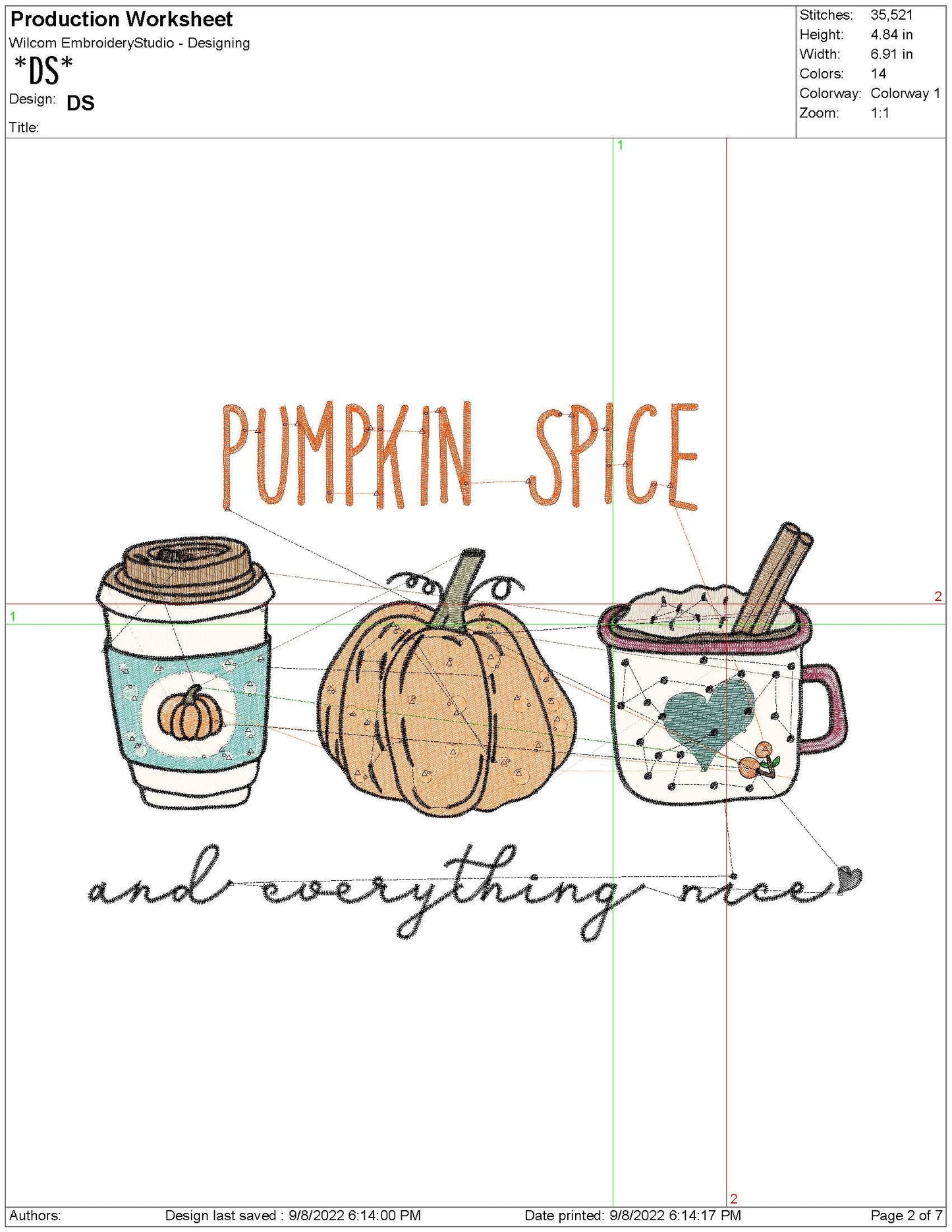 Fall DIGITAL Embroidery Machine File, Pumpkin Spice Everything Nice Gift For Her