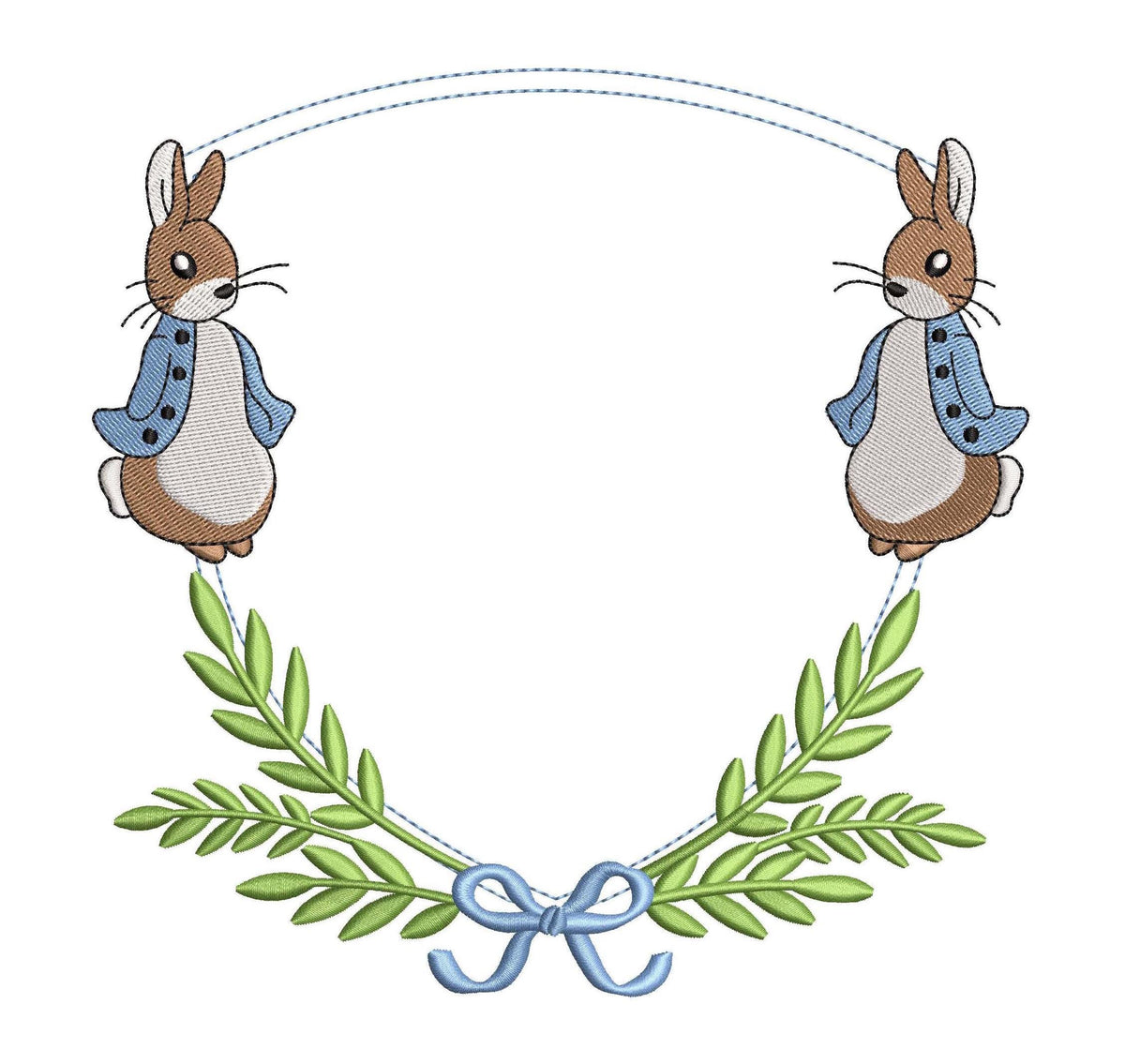 Easter Embroidery Crest Designs: Peter Rabbit Crest PES Nursery Baby Banner Machine Embroidery File Baby Door Hanger Embroidery File New Mom
