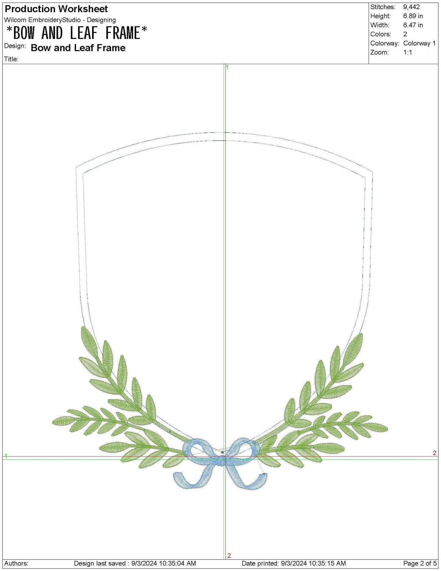 Coquette Bow and Leaf Crest Frame