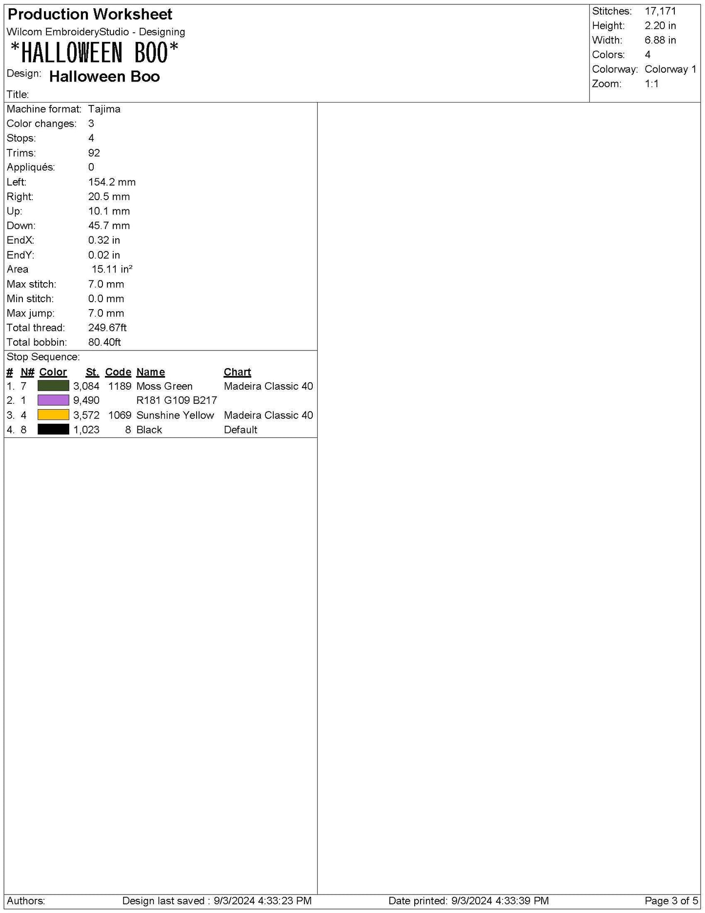 Halloween Boo Embroidery Design: Flower Script (PES Digital Download)