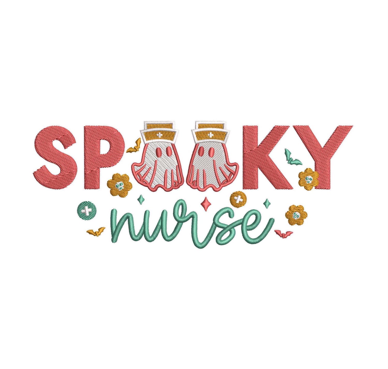 Spooky Nurse Embroidery Design: Halloween Ghost (PES, DST, XXX) - 6 Sizes (Digital Download)