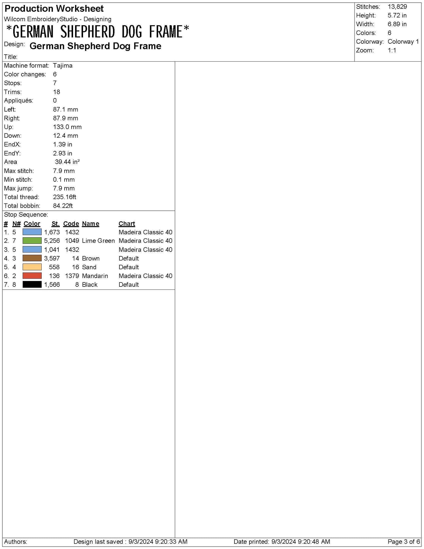 German Shepherd Crest Frame Embroidery Design (Digital Download)