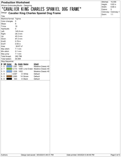 Cavalier King Charles Spaniel Crest Embroidery Design (Digital Download)