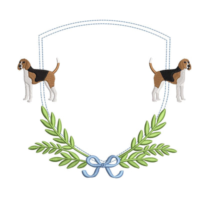 American Foxhound Dog Machine Embroidery File For Banners | 6 sizes