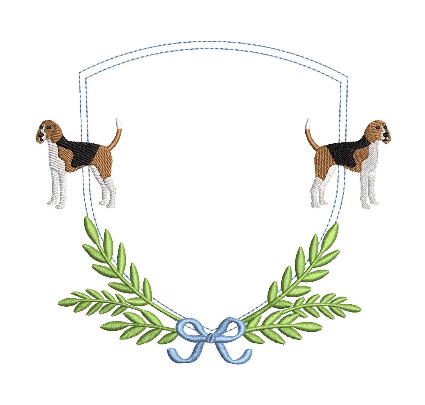 American Foxhound Dog Frame Embroidery Design (Digital Download)