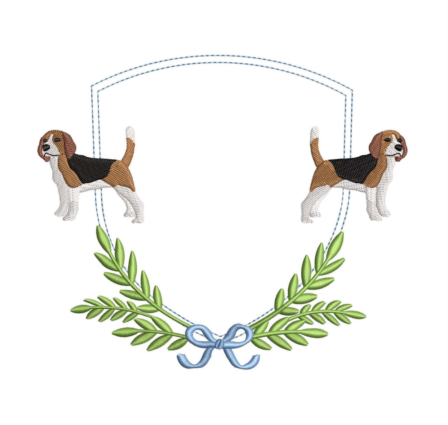 Easter Banner Frame | xxx Beagle Dog Machine Embroidery File | 6 sizes