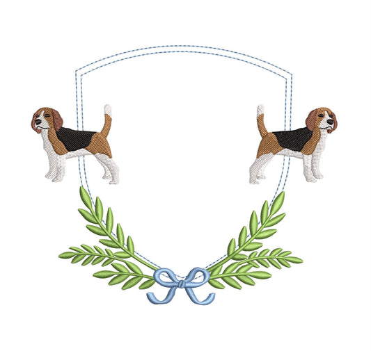 Easter Banner Frame | xxx Beagle Dog Machine Embroidery File | 6 sizes