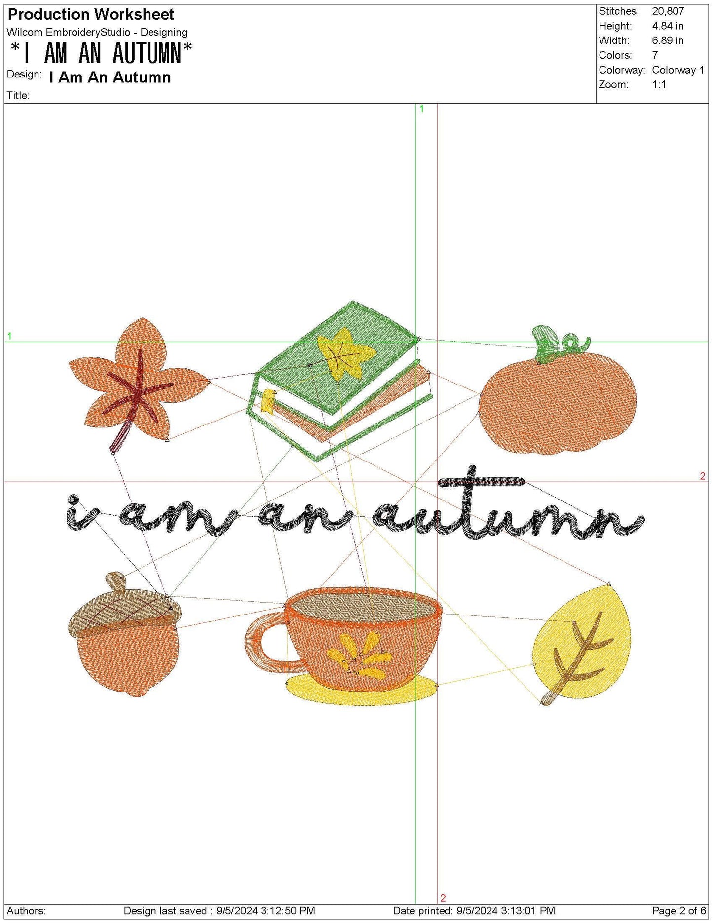 Gilmore I am an Autumn Machine Embroidery File GG Cute Girls Gift