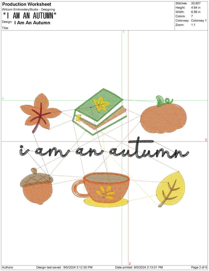 Gilmore I am an Autumn Machine Embroidery File GG Cute Girls Gift