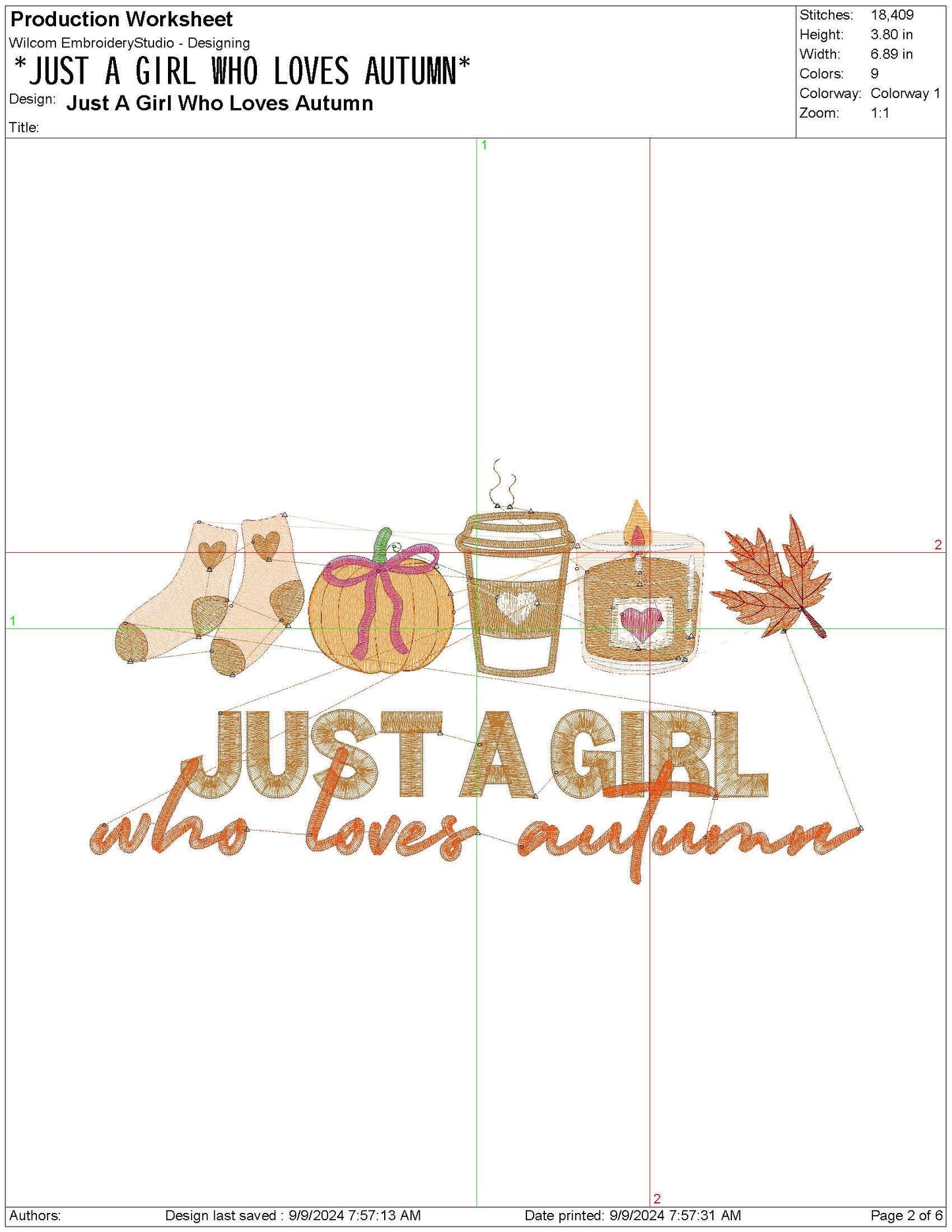 Just A Girl Who Loves Autumn Fall pes dgt dst exp hus jef vp3 Machine Embroidery File Leaf Pumpkin Candle