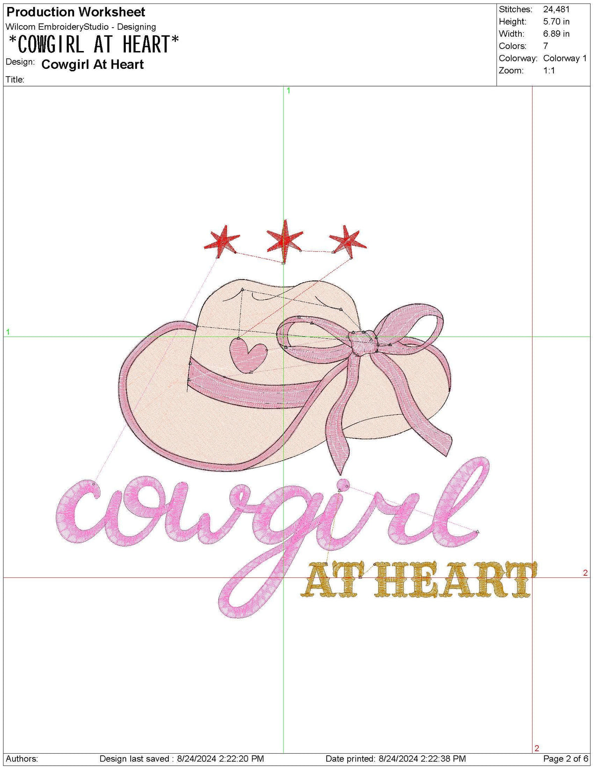 Cowgirl at Heart Embroidery Design: Western Hat, PES File (Digital Download)