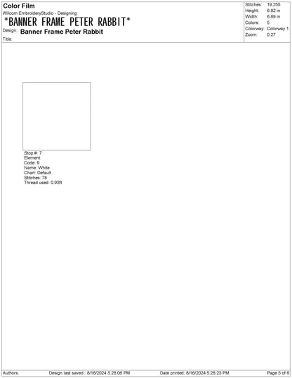 Rabbit Peter Crest For Monogram Banner Frame