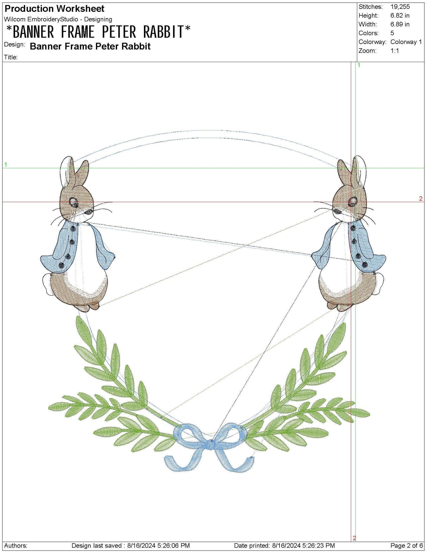 Rabbit Peter Crest For Monogram Banner Frame