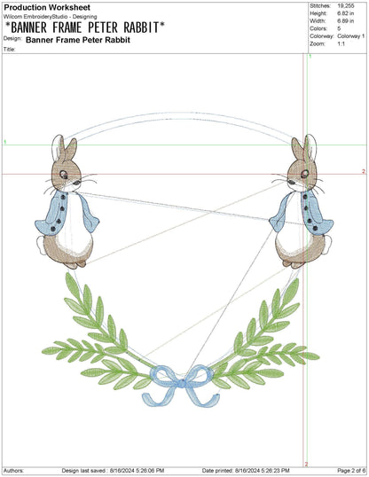 Rabbit Peter Crest For Monogram Banner Frame