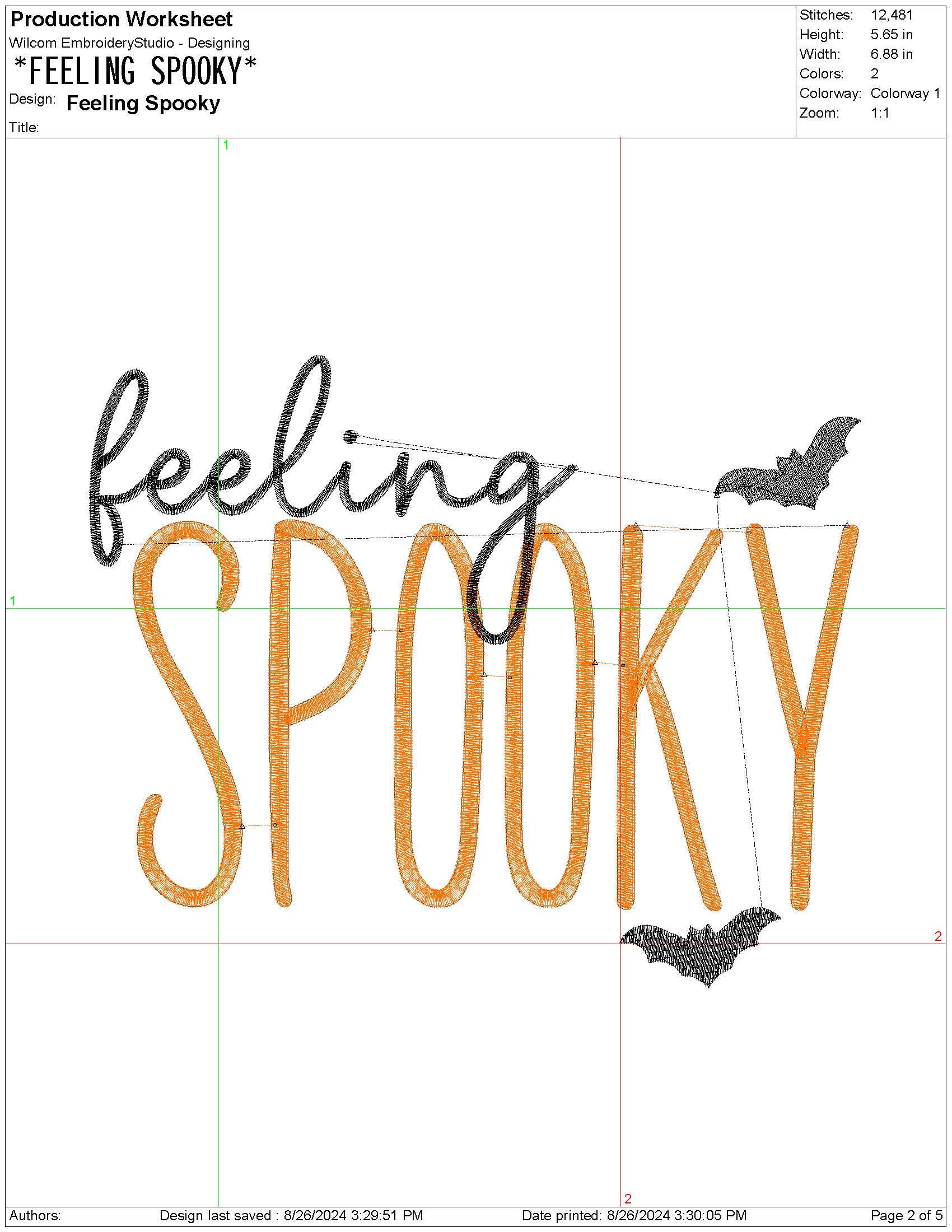 Halloween Feeling Spooky Embroidery Design: Halloween Machine Embroidery File (PES, JEF, DST and more)