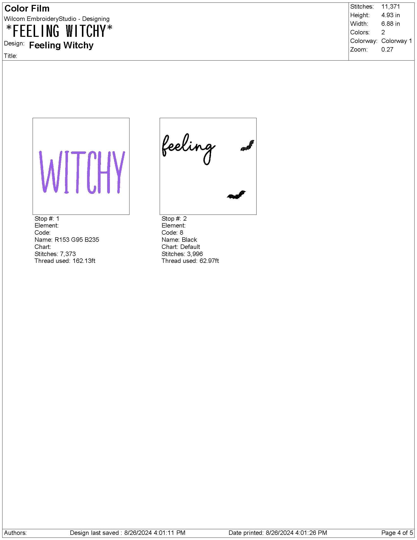 Feeling Witchy Embroidery Design: Halloween Machine Embroidery File (PES DST JEF more) Cute Halloween Embroidery File
