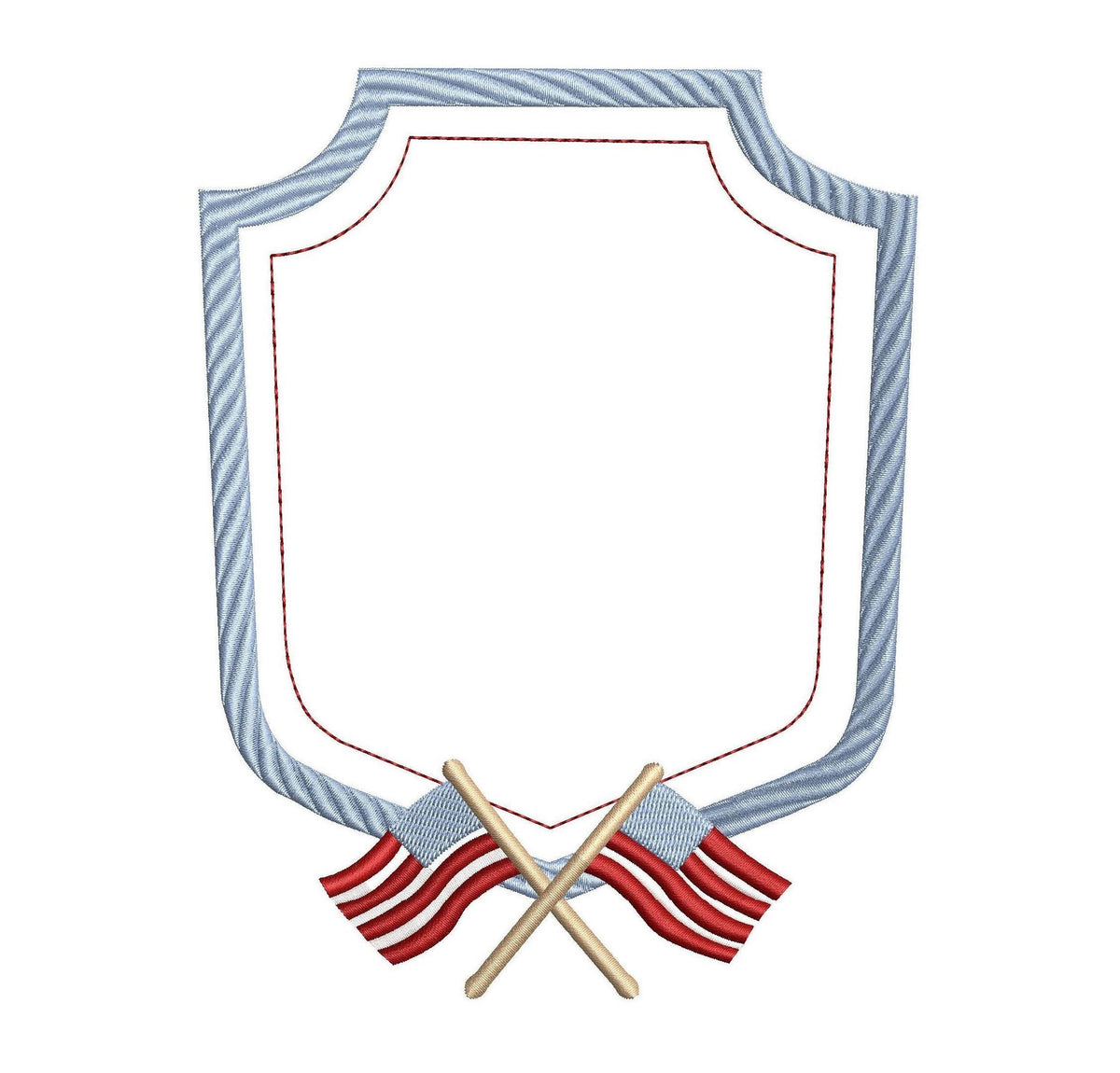 Baby Name Banner Embroidery Crest Designs: Boy Embroidery Banner Frame Design with Flags for 4th Of July Frame Banner or Wedding Crest