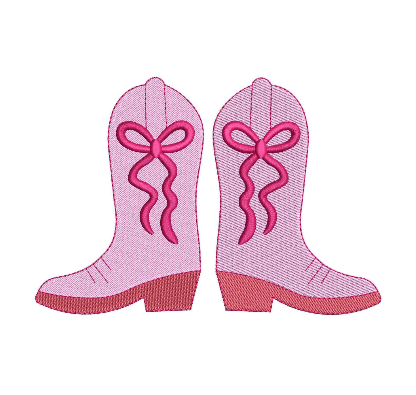 Cowgirl Boots Western Cowgirl Pink Shoes Machine Embroidery File Gift for Her | 6 Size