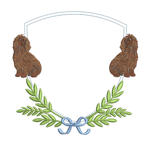 Boykin Embroidery Designs: Boykin Spaniel Embroidery Crest File Dog Crest Monogram Embroidery Frame Design