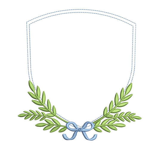 Coquette Bow and Leaf Crest Frame