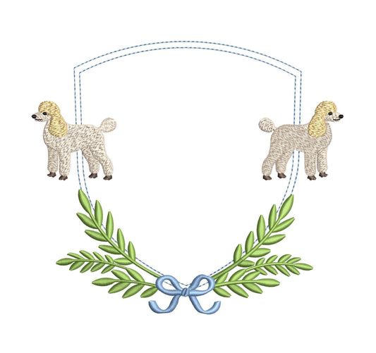 Poodle Dog Frame For Banner Crest