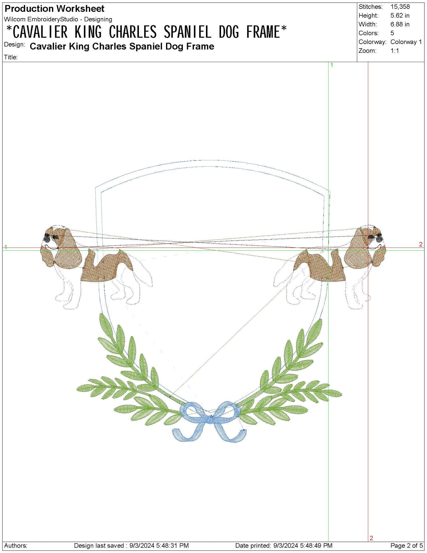 Cavalier King Charles Spaniel Crest Embroidery Design (Digital Download)