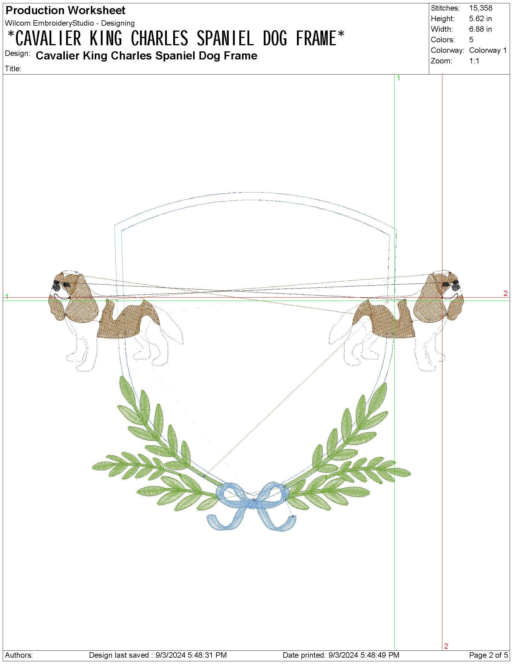 Cavalier King Charles Spaniel Crest Embroidery Design (Digital Download)