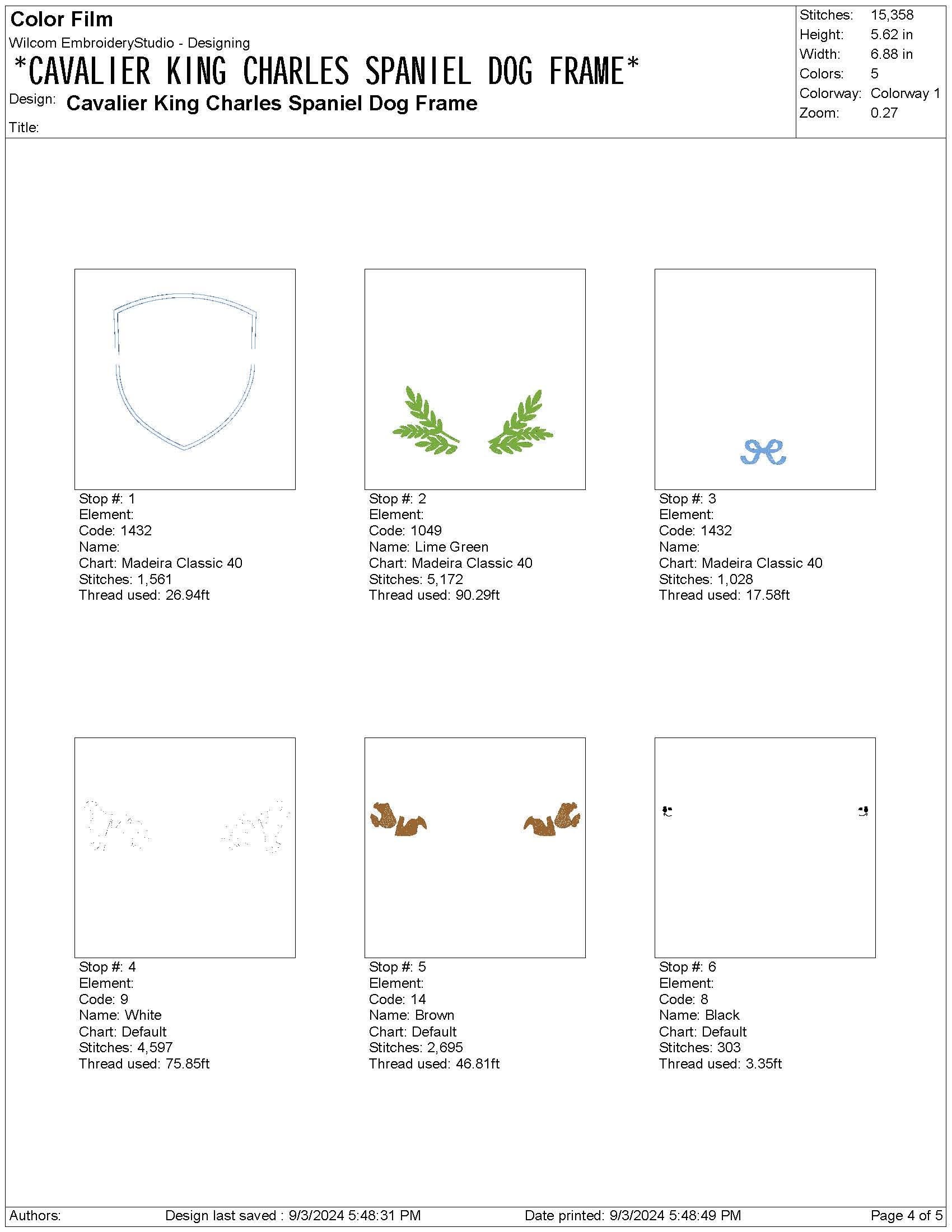 Cavalier King Charles Spaniel Crest Embroidery Design (Digital Download)