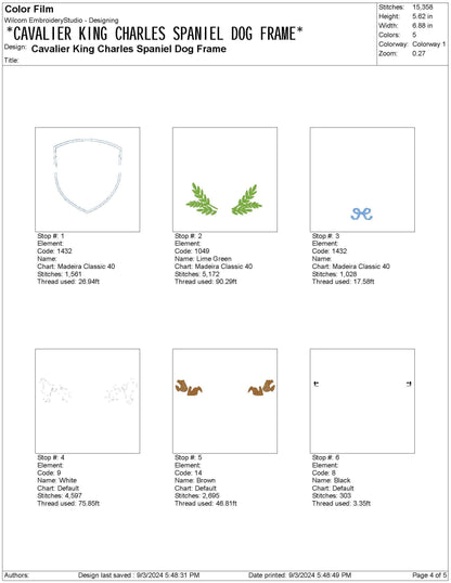 Cavalier King Charles Spaniel Crest Embroidery Design (Digital Download)