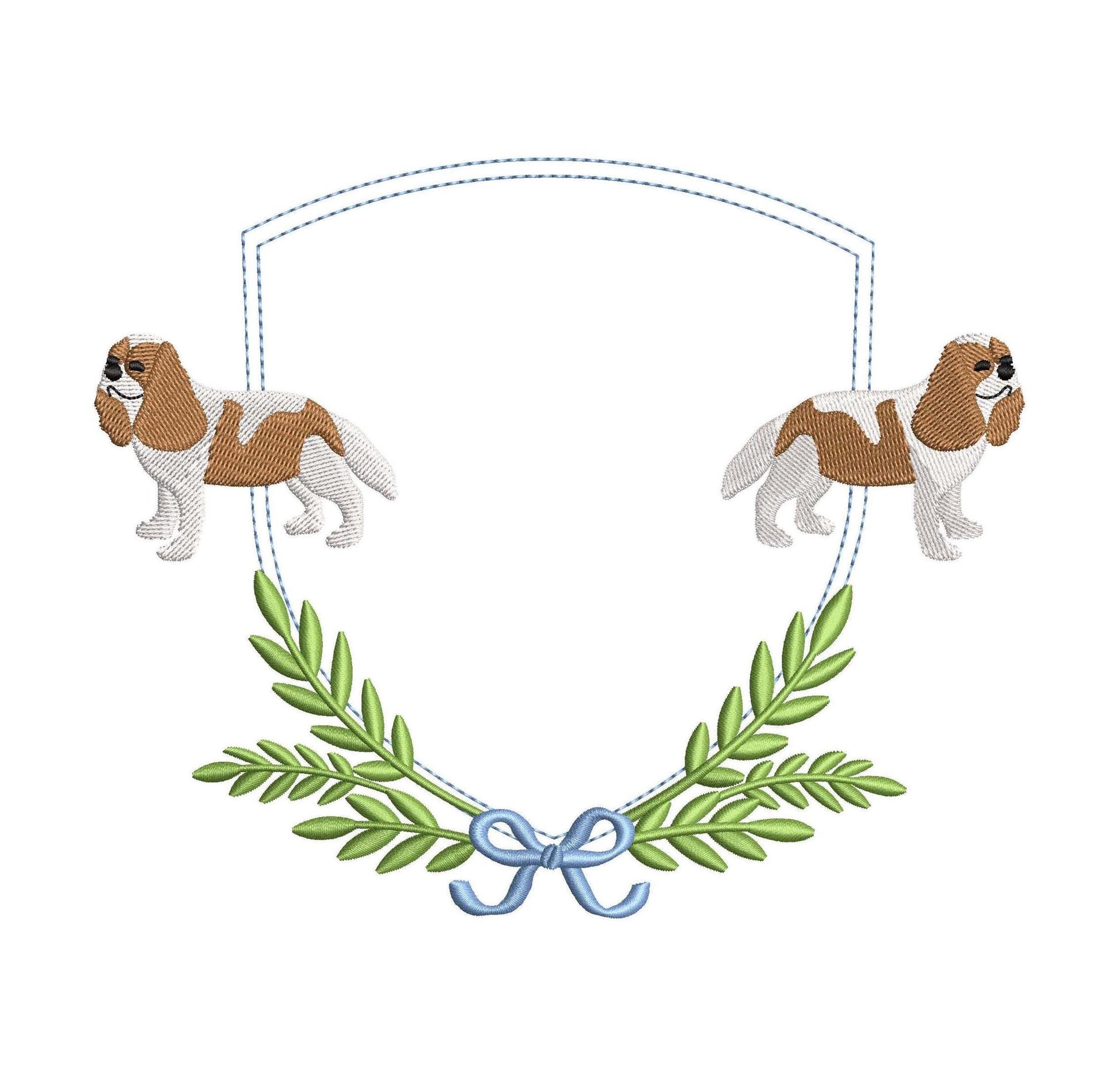 Cavalier King Charles Spaniel Crest Embroidery Design (Digital Download)