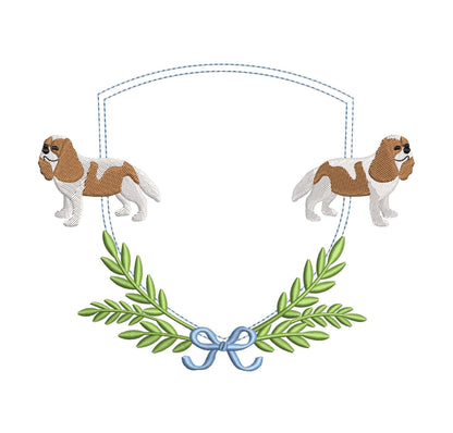 Cavalier King Charles Spaniel Crest Embroidery Design (Digital Download)